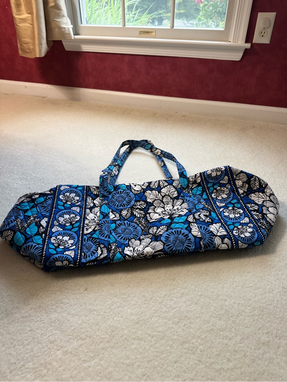 Vera Bradley Blue & White Floral Quilted Travel Duffel